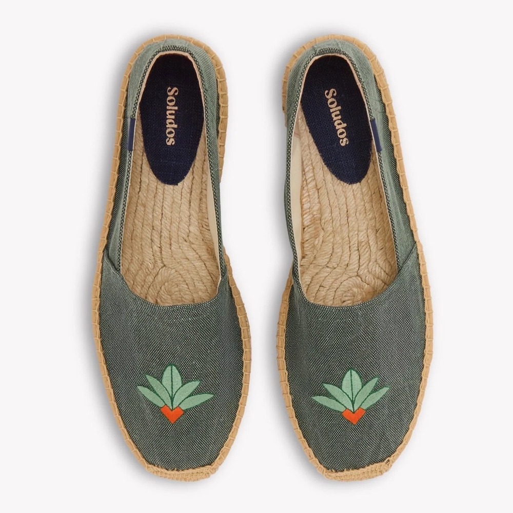 Soludos Men's The Dali Original Espadrilles Vintage Green Size 8-8.5 Minimalist